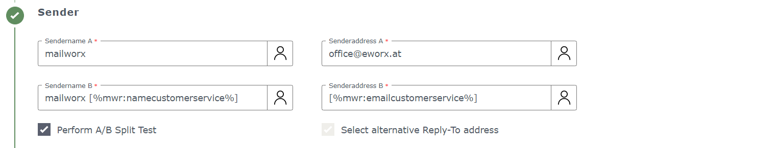 A/B testing email sender