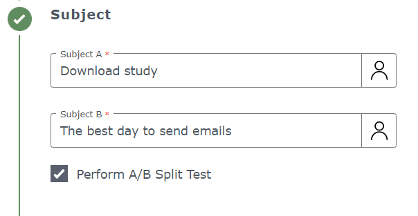 A/B testing subject line