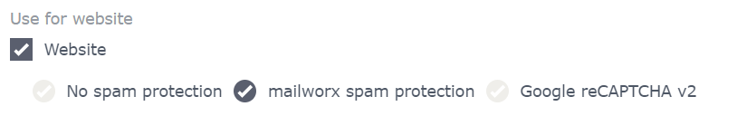 Activate spam protection