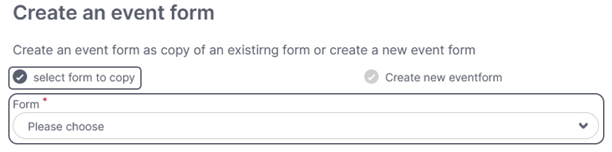 Create an event form