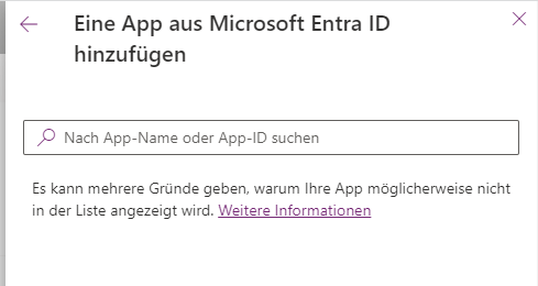 App aus Microsoft Entra hinzufügen